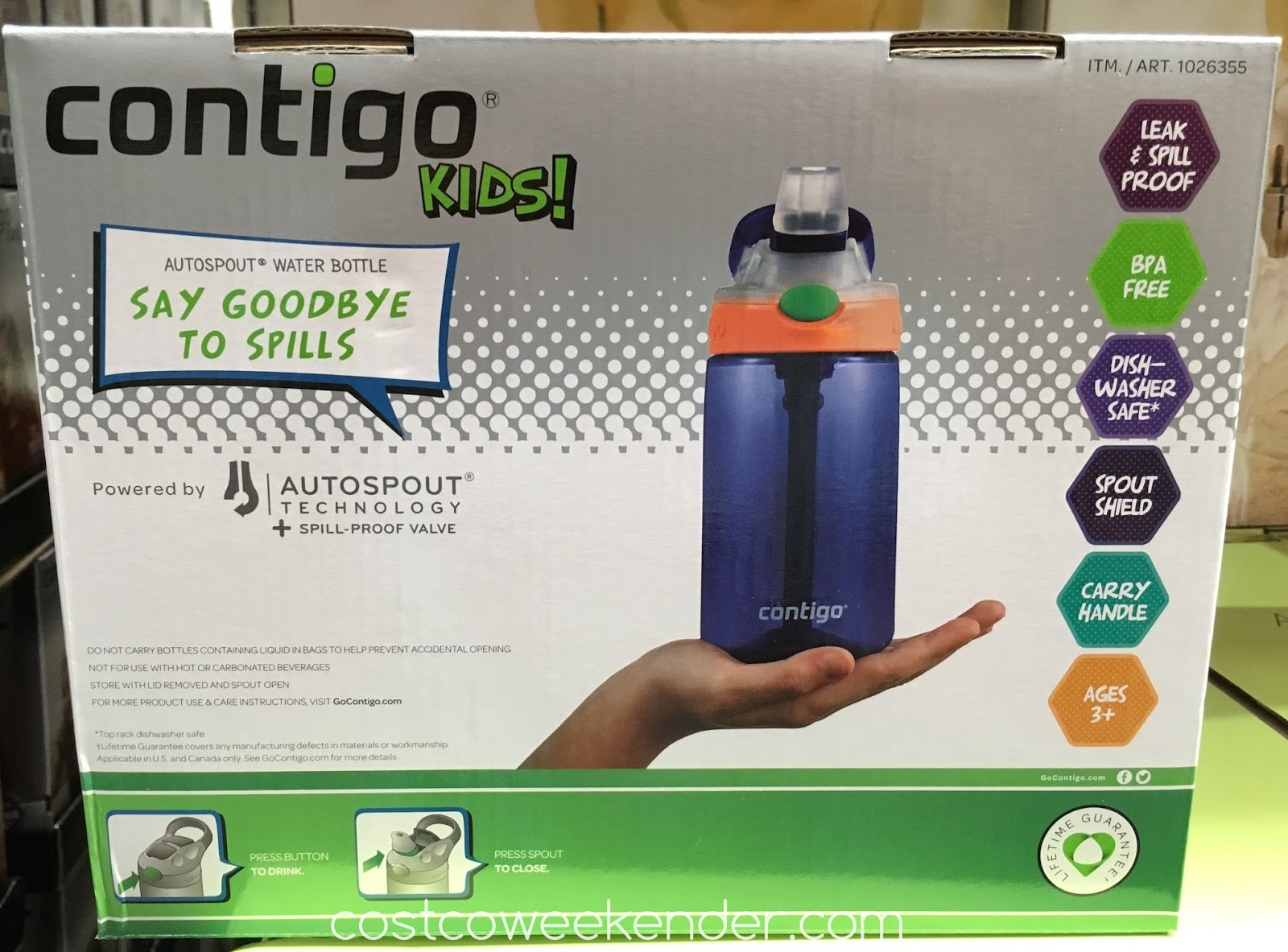 Contigo Gizmo Kids Autospout Water Bottle Set (2 pack) Costco Weekender