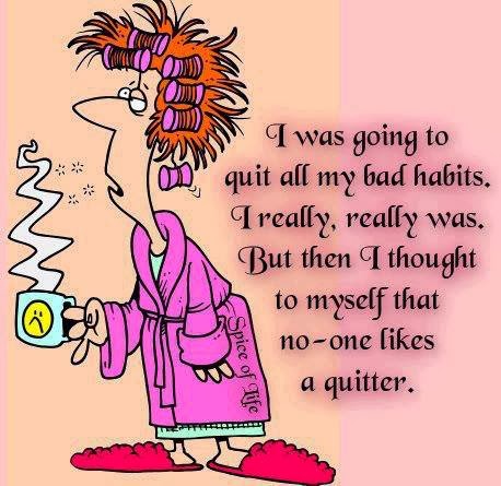 I was going to quit all my bad habits. I really really was. but then I ...
