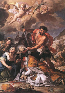 An artistic depiction of the beheading of San Gennaro in 305