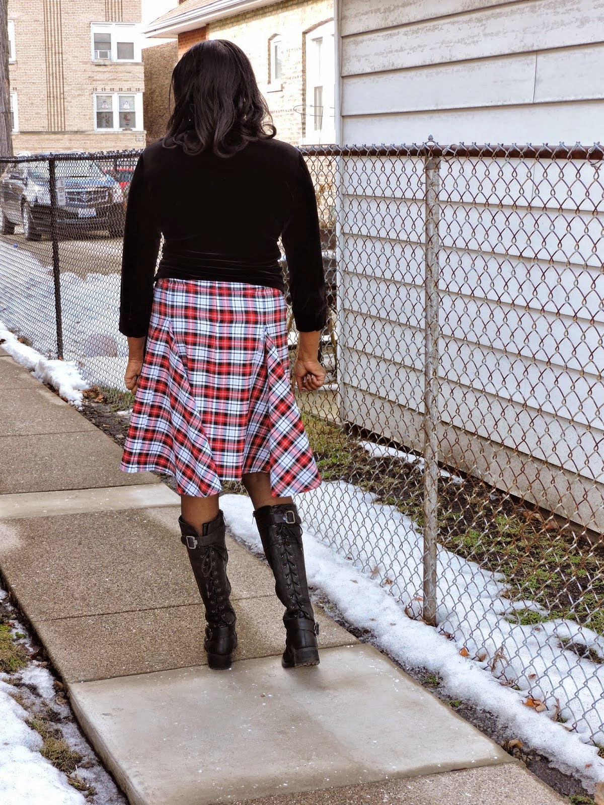 Rhonda's Creative Life Showcasing The Plaid Raised Waist Skirt With a