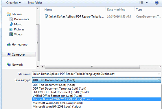 Bagaimana Cara Membuat File Word (DOCX, DOC) Dengan LibreOffice Writer Tanpa MS Office?