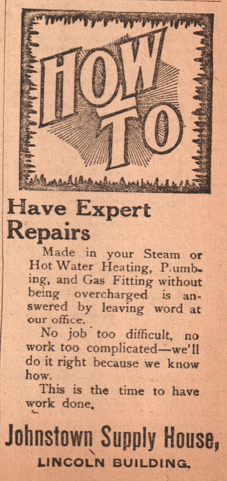 Vintage Johnstown Johnstown Supply House