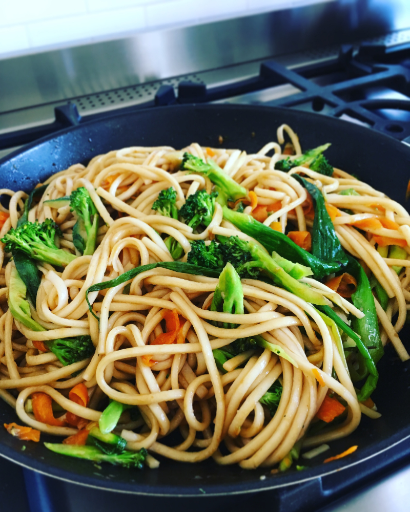 Udon noodles con vegetales al wok Delirios de Cocina