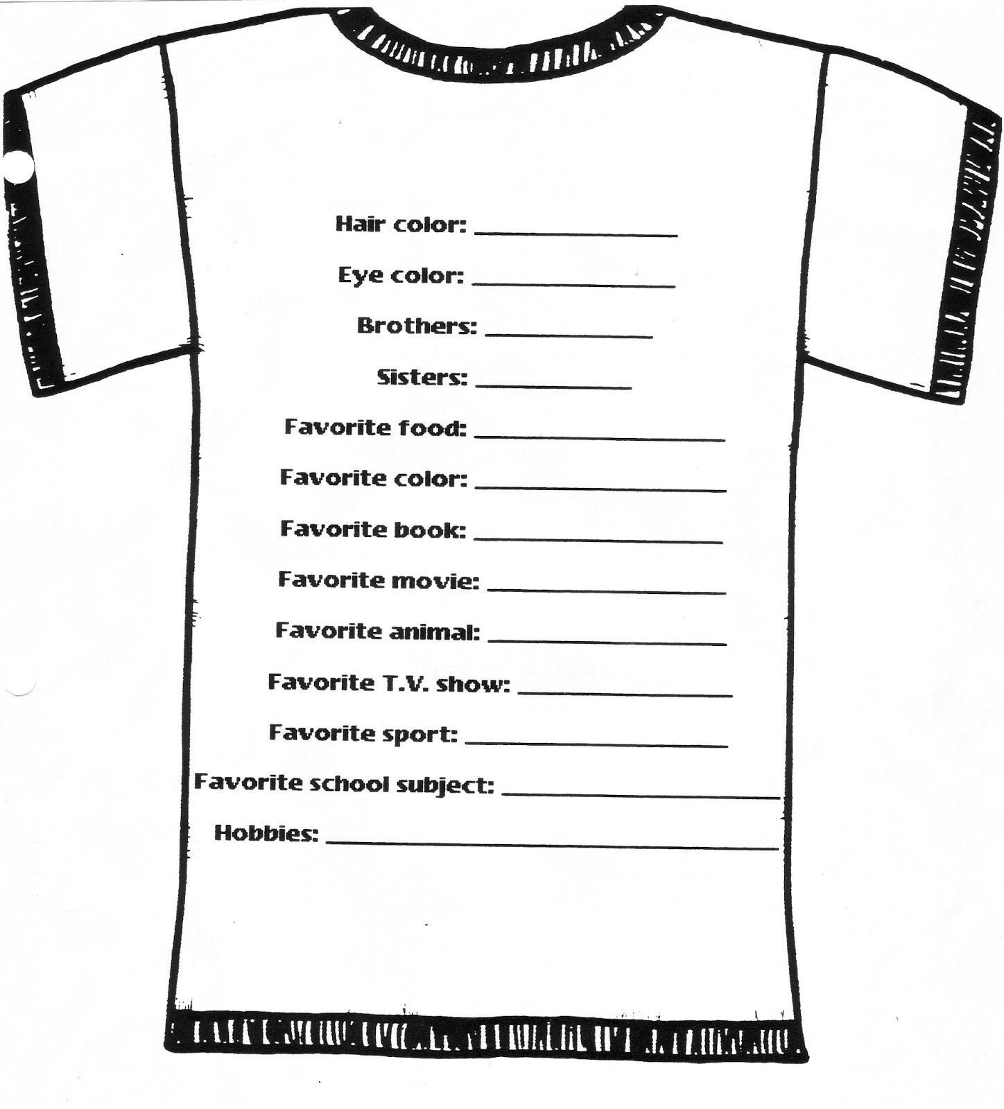 Shirt Order Form Template