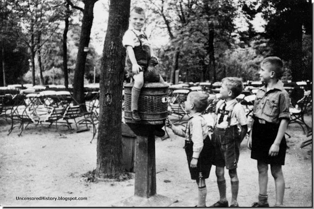 German children play in Ashmann Park, Koenigsberg in 1937