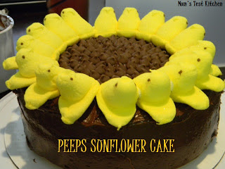 Peeps Sunflower Cake + Easter Candy Dessert Roundup the perfect way to enjoy your pastel Easter Candy from the Easter Egg Hunt. You will love these Easter Candy Dessert Recipes on www.Embellishmints.com