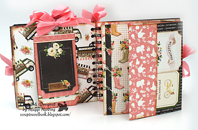 Spiral bound handmade Spring Market mini album