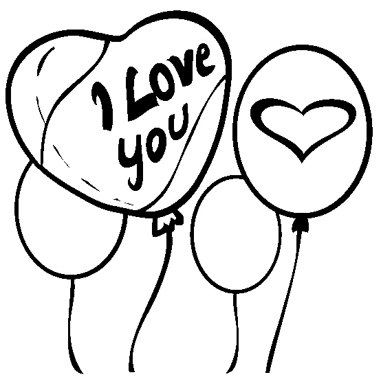 Valentines Day Coloring Pages Valentine Balloons Coloring