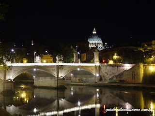 vista sao pedro castel sant angelo - Castel Sant'Angelo de noite