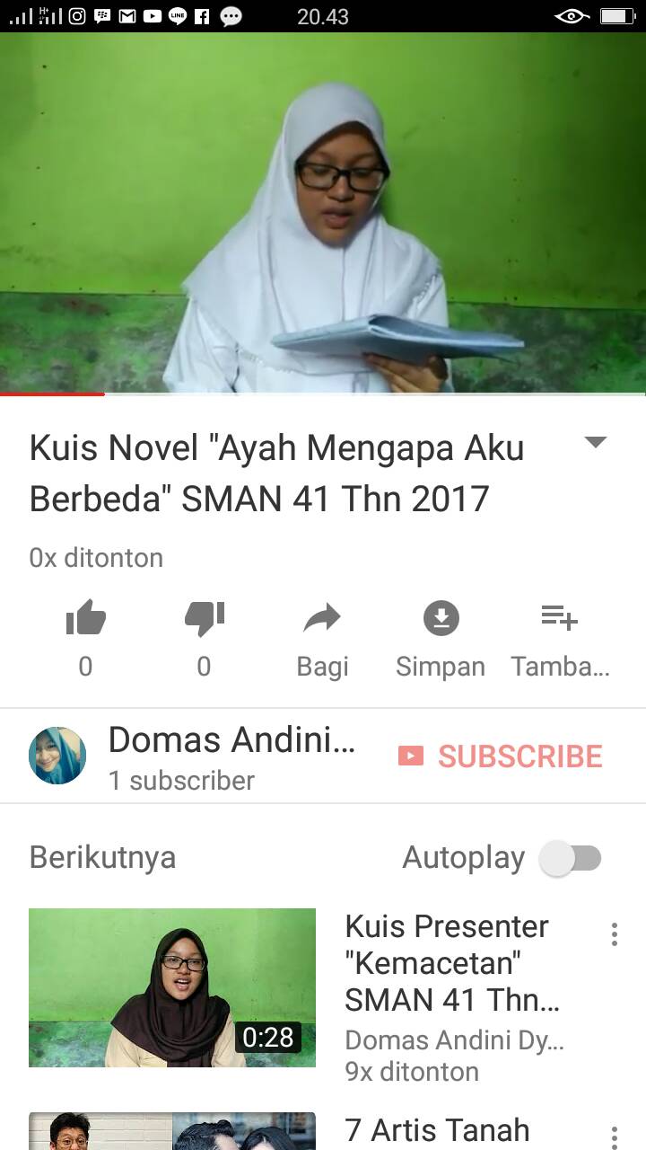 Kuis Novel &quot;Ayah Mengapa Aku Berbeda&quot; SMAN 41 Thn 2017