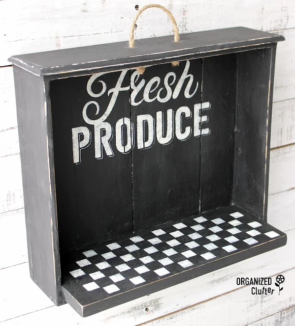 An Upcycle Of A Repurposed Drawer Shelf #drawerrepurpose #upcycle #dixiebellepaint #stencil