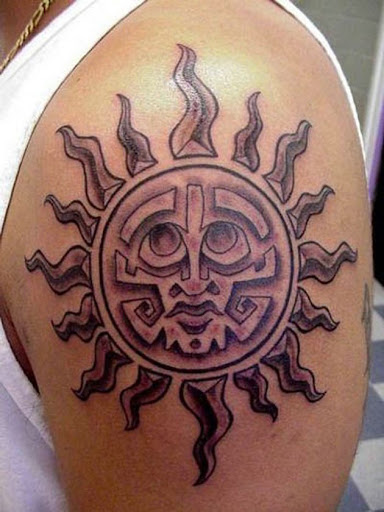 O sol asteca de deus em toda a sua glória