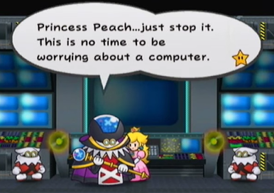Paper Mario The Thousand-Year Door TEC Grodus Peach cutscene no time to be worrying about a computer