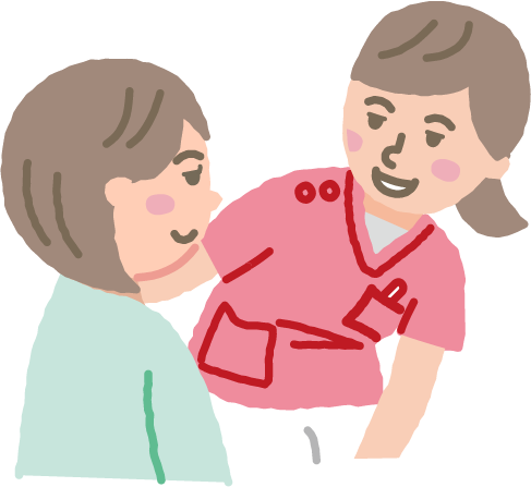 女性患者と話しをする看護師のイラスト 塗り 無料イラスト素材集 イラスト研究所