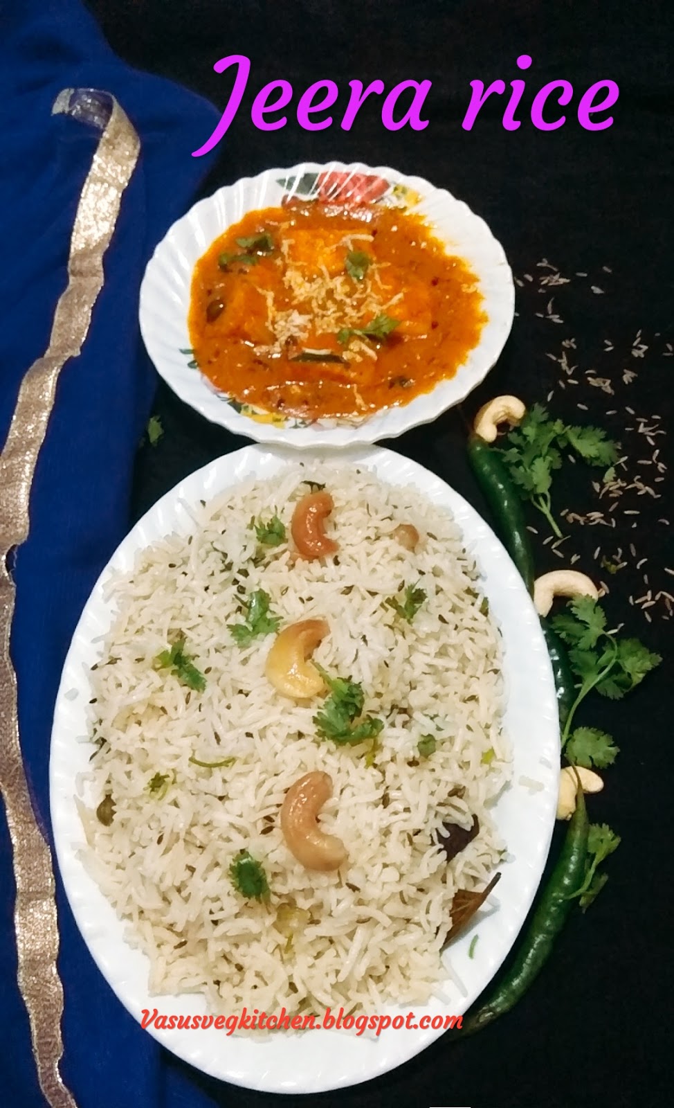 Vasusvegkitchen Jeera Rice, no onion, no garlic jeera rice, How to