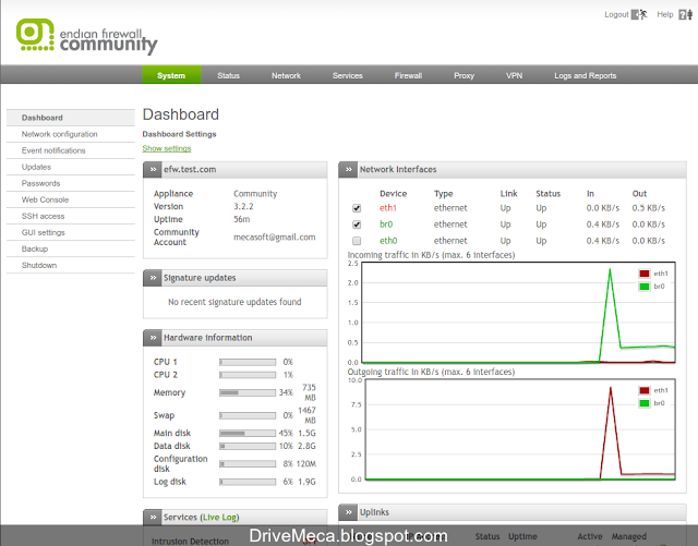 DriveMeca instalando Endian Firewall Community paso a paso