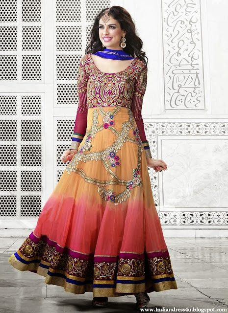 Long Designer Wedding Anarkali Dresses 2014 - Beautiful Indian Dresses