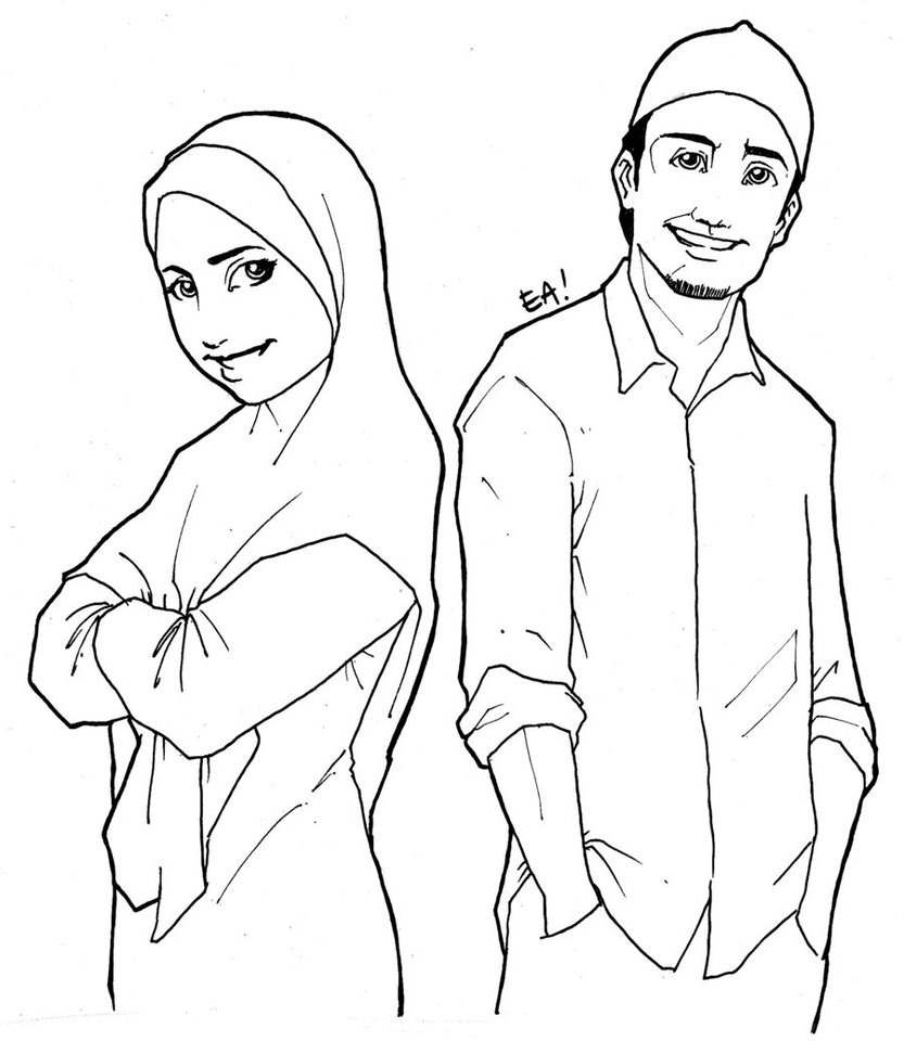 Gambar Kartun Muslimah Berjubah Top Gambar