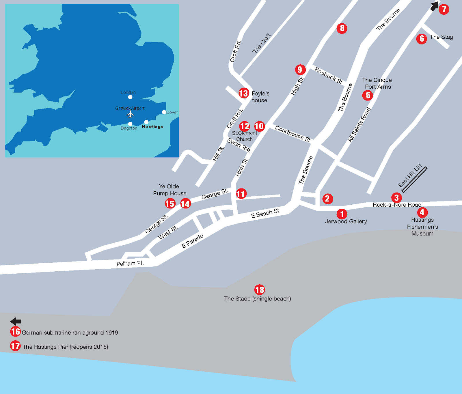 Hastings Old Town Map Holidayezine: Hastings - A Walk Around The Old Town