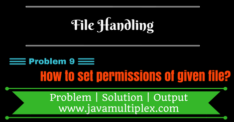 Java program that sets new permissions of given file.