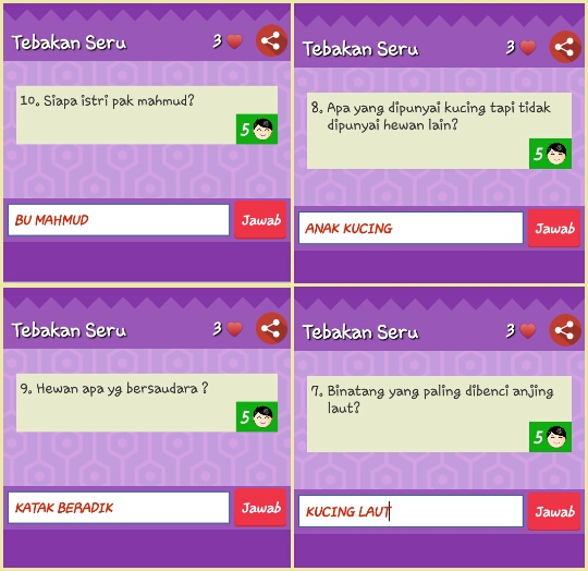 Kunci Jawaban Tebak Nama Hewan Level 1