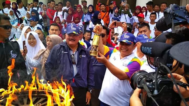 Warga Ogan Ilir Antusias Sambut Api Obor Asian Games