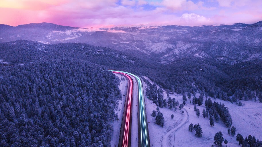 Colorful, Road, Trails, Scenery, Long Exposure, 4K, #4.2333