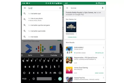 Google Play warns users it doesn’t carry Fortnite Battle Royale Google is warning mechanical man users that it doesn’t carry Fortnite Battle Royale within the Play Store.
