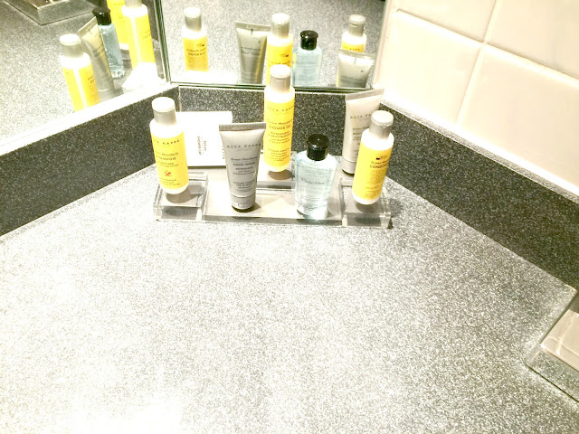 bottles of complimentary toiletries 