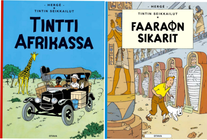 Mart vegetarian escape Hergé: Tintti Afrikassa ja Faaraon sikarit