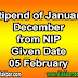 The Stipend of January, December, and November Month from NIP and Given Date 05 February