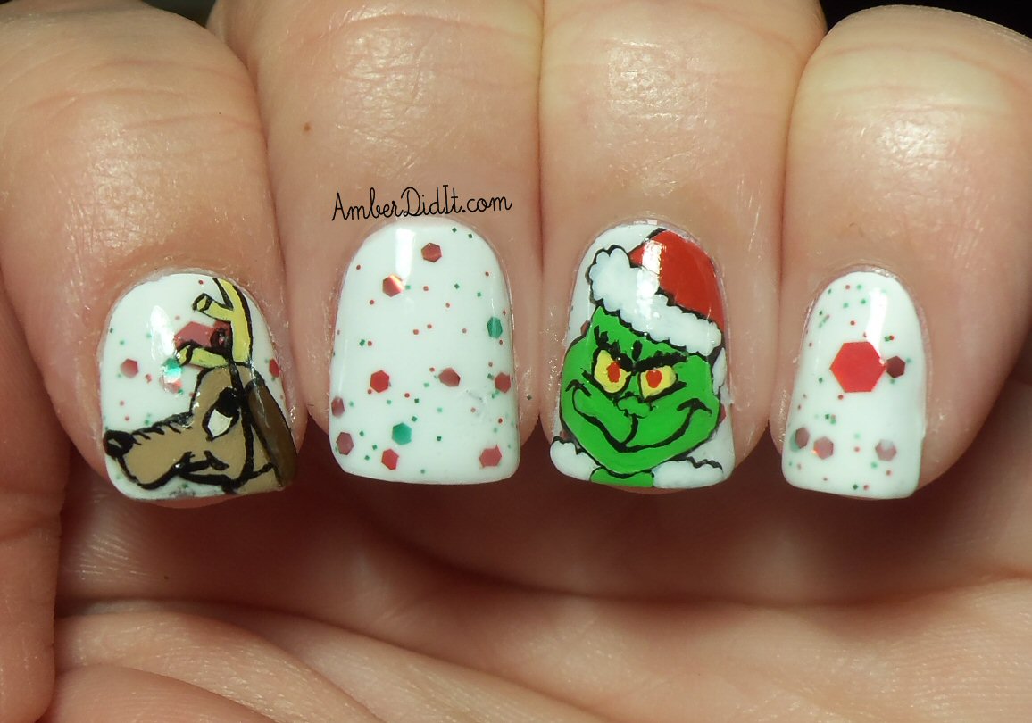 Grinch Christmas Nail Designs for Long Nails - wide 7