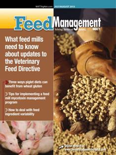 Feed Management. Technology, nutrition and marketing 2013-04 - July & August 2013 | TRUE PDF | Bimestrale | Professionisti | Distribuzione | Tecnologia | Mangimi
Feed Management reaches professionals who utilize it as their technology, mill management and nutrition resource for the North American feed industry. Well-balanced and comprehensive editorial content appeals to the unique business needs of feed mill operators, formulators, nutritionists and veterinarians alike.
Uniquely focused on North American feed manufacturing, Feed Management is a valuable education resource for readers. Each issue covers the latest developments in animal feed formulation, nutrition, ingredients, technology and management.