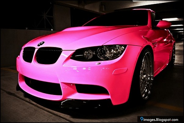 Pink, car, bmw, vehicle
