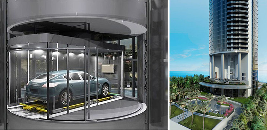 Luxury Life Design Porsche Designed Miami Condo Tower With The Condo Building Has An Enormous Robot Operated Gl Elevator That Would Literally Take You Up To Your Apartment While Are Seated In Car