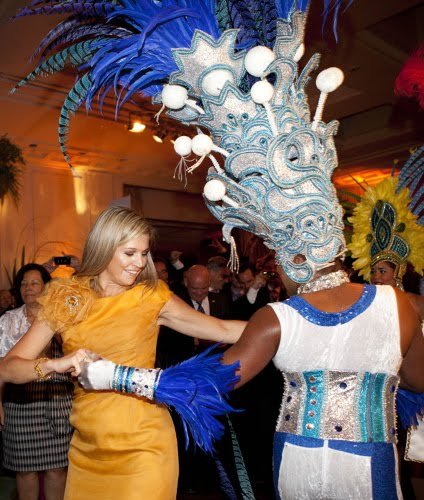 Princess Maxima and Prince Willem-Alexander attended a reception at the Grand Hyatt hotel in Sao Paulo