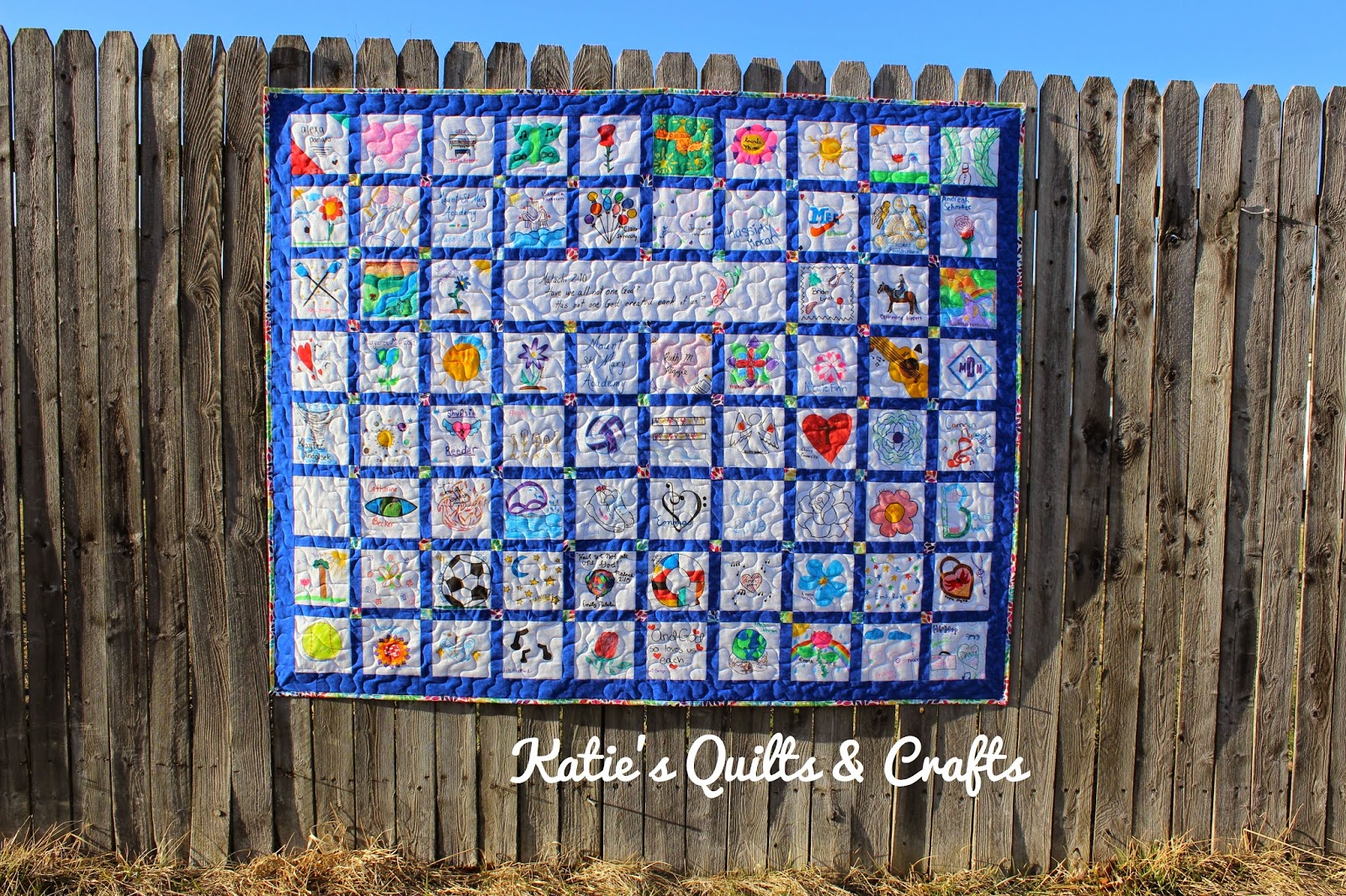 Katie's Quilts and Crafts Finished Graduation Memory Quilt