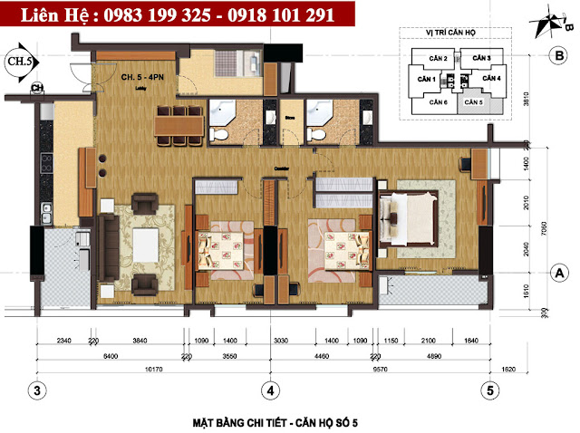 chung cư đội cấn thiết kế căn hộ 05