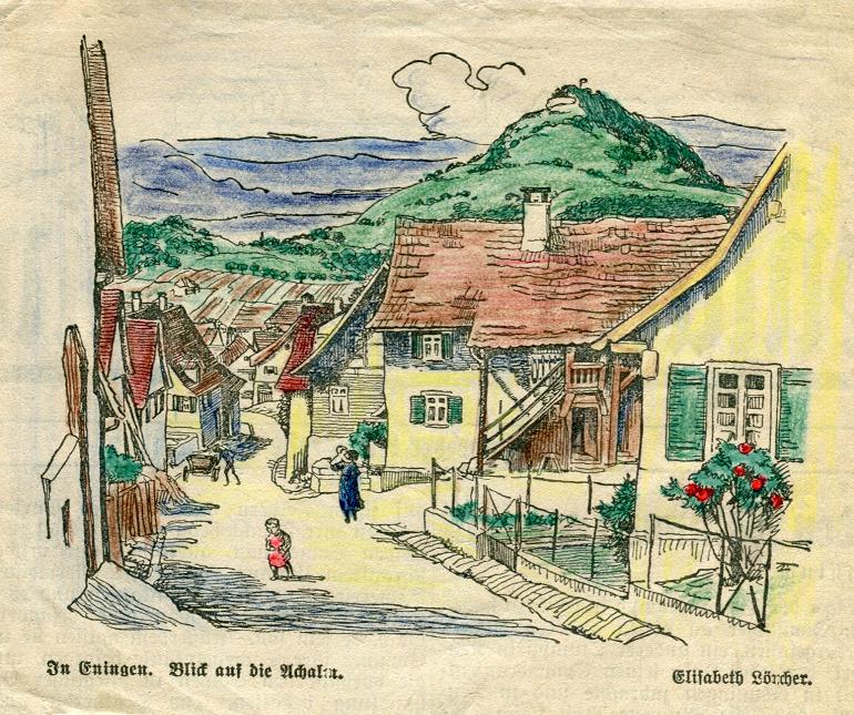 Eningen u.A.: Eningen. Blick auf die Achalm.