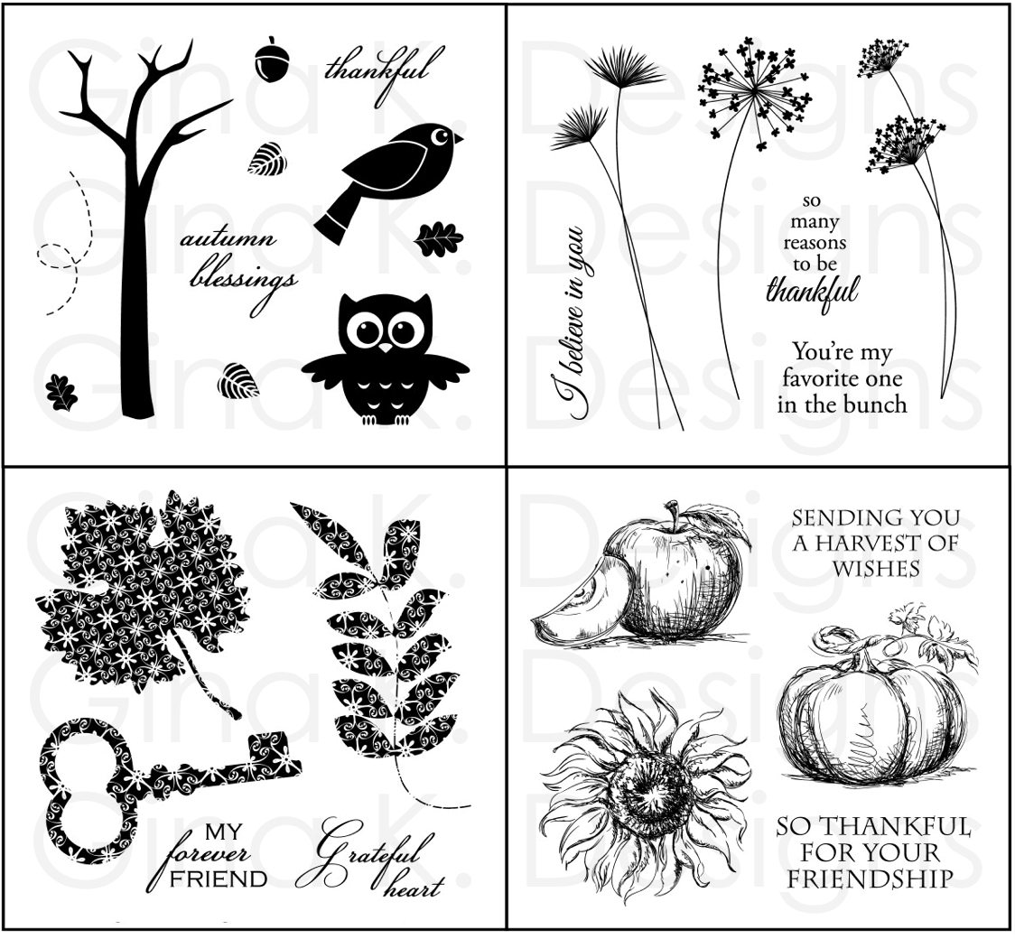 FreckledANDfun Gina K. Designs Blog Hop StampTV Kit (Grateful Heart)