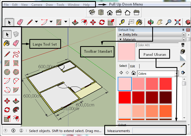 Tool Tool Dasar pada Sketchup