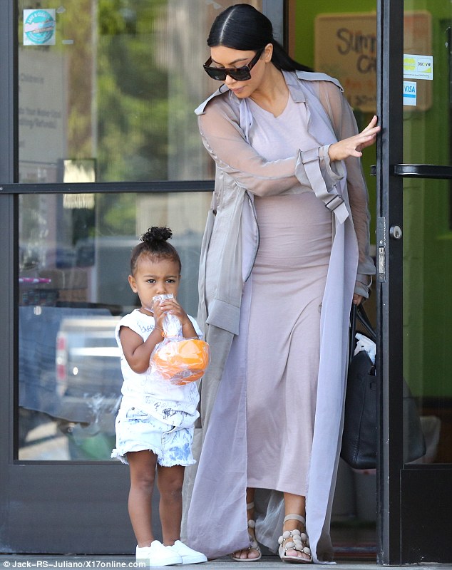 Kim K Her Bump And Daughter Step Out In La Photos
