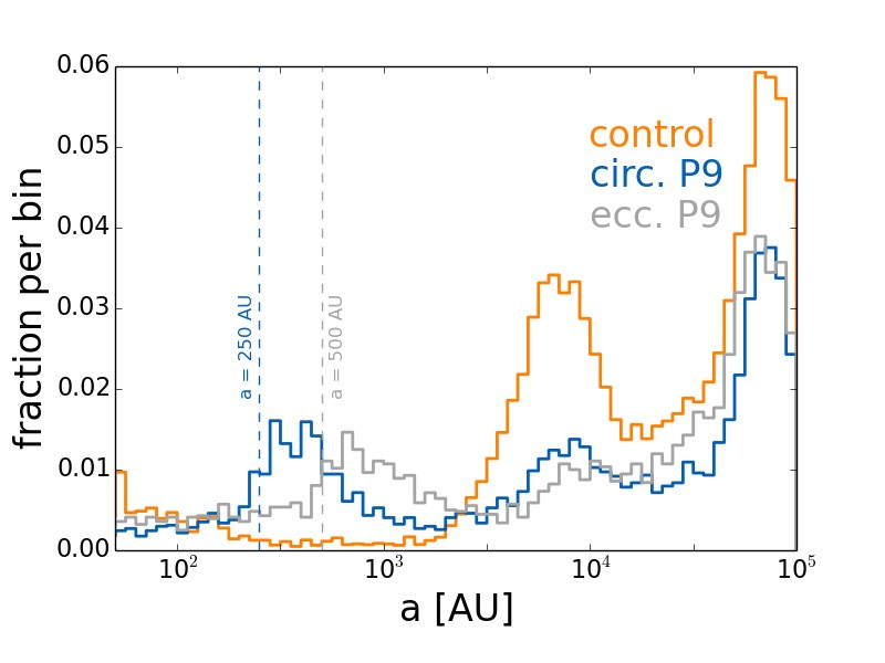 Kuiper Belt simulation with Ninth Planet