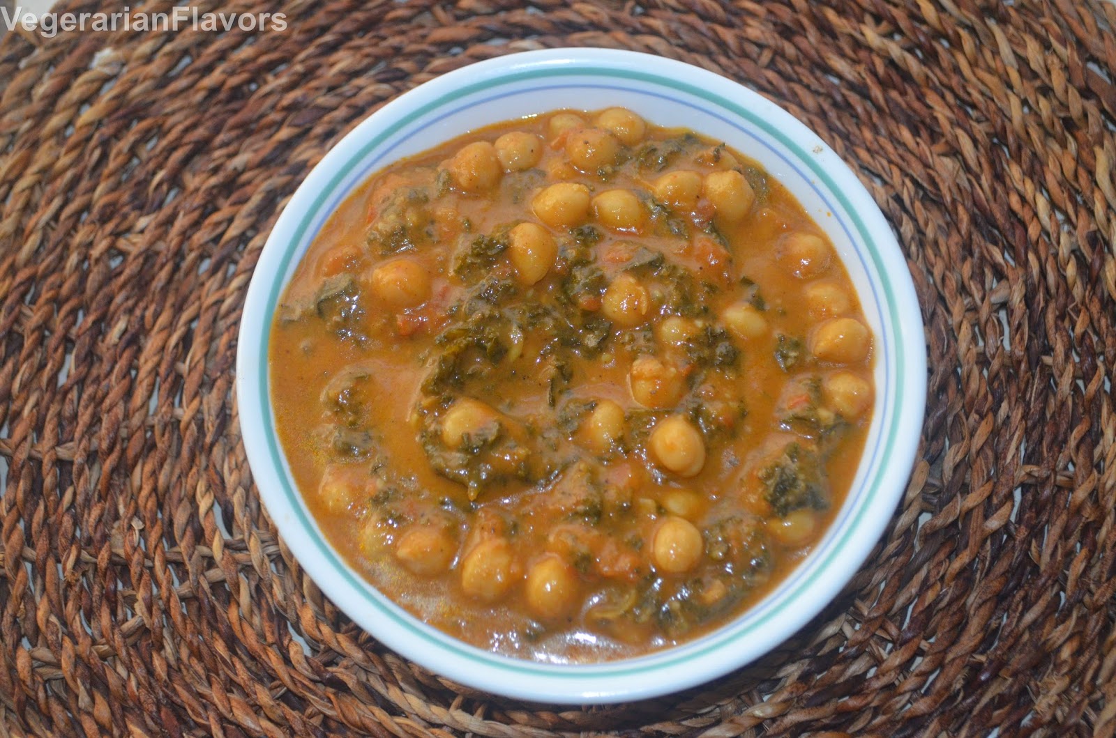 VegetarianFlavors Kale Chole Masala