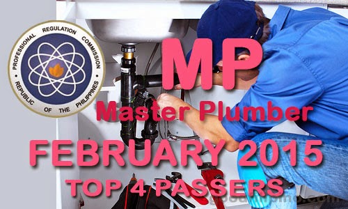 Top 4 Passers February 2015 Master Plumber Board Exam Results 