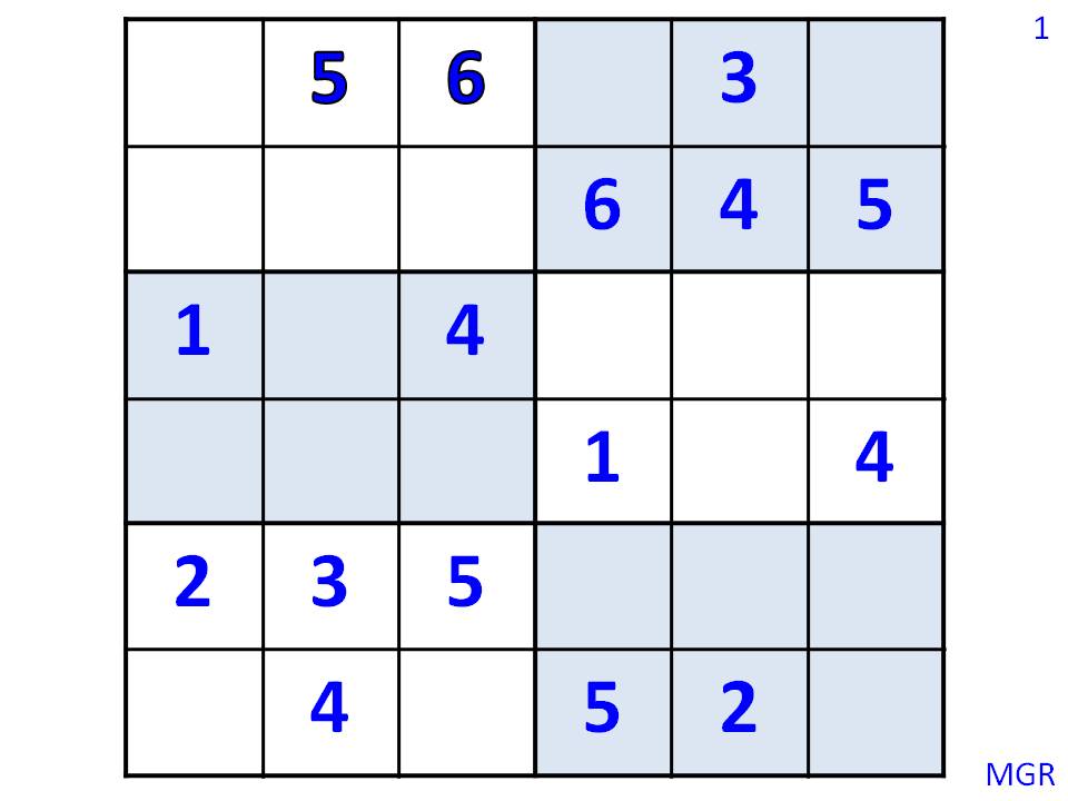 Juegos de Matemáticas: SUDOKU DE 6 X 6. POR FASES.