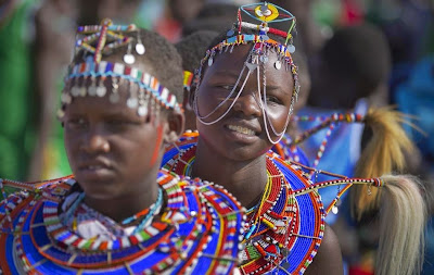 Beautiful ladies at the  Maasai Olympics 2014 Kenya event