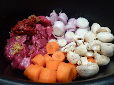 The Improving Cook- raw ingredients for  Beef Bourguignon