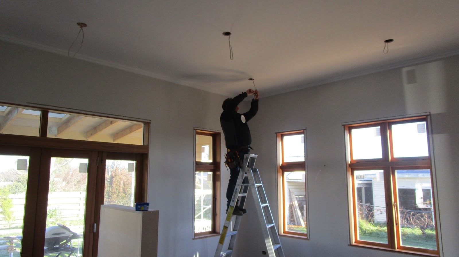 Kitchener Street Lighting installation, steps and deck walls.