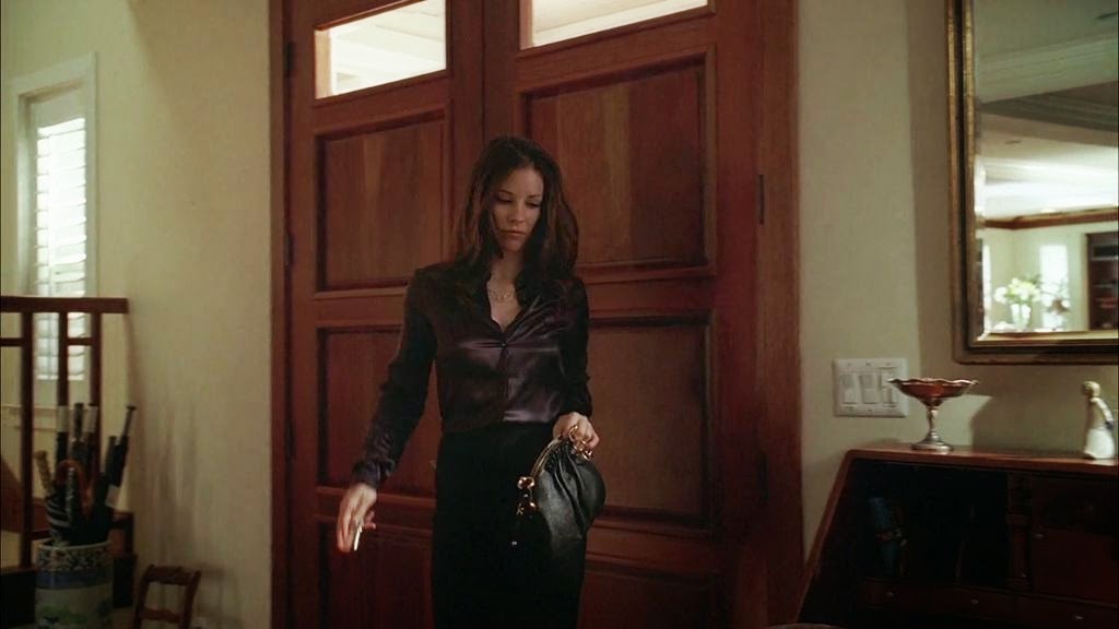 Ladies in Satin Blouses evangeline lilly maroon satin